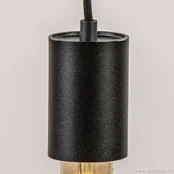 Straluma 5-lichts plaat rond + pendels zwart ex.lb></noscript> Videverlichting|Pendel Lampen