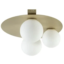 Straluma 3-Lichts plafondlamp mat goud met witte bollen> Wandlampen|Kantoorverlichting