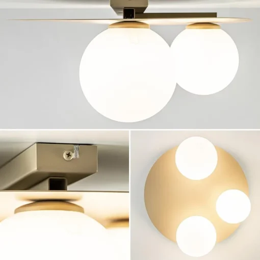 Straluma 3-Lichts plafondlamp mat goud met witte bollen> Wandlampen|Kantoorverlichting