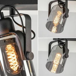 Straluma 3-Lichts plafondlamp mat zwart met smoke glazen kappen></noscript> Slaapkamerlampen|Keukenverlichting