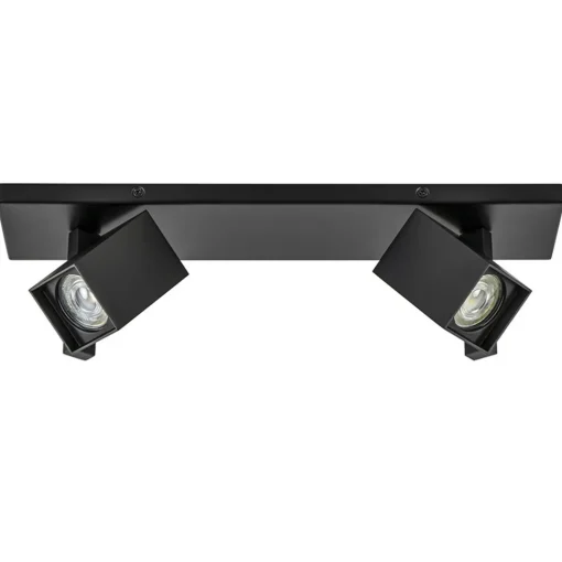 Straluma 2-Lichts plafondlamp met vierkante spots mat zwart> Plafondlampen|Opbouwspots