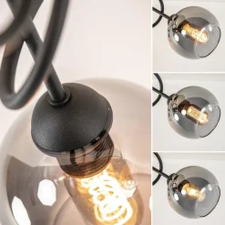 Straluma 3-Lichts plafondlamp zwart met smoke glazen bollen></noscript> Woonkamerlampen|Slaapkamerlampen