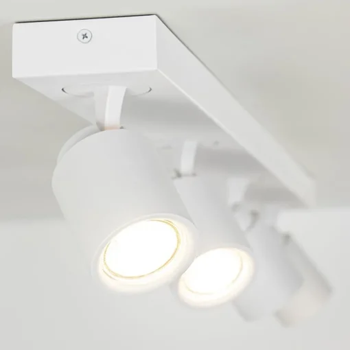 Straluma 4-Lichts plafondspot balk wit metaal> Opbouwspots|Woonkamerlampen