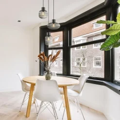 Straluma 3-Lichts ronde eettafelhanglamp zwart met smoke glas></noscript> Eettafellampen|Pendel Lampen