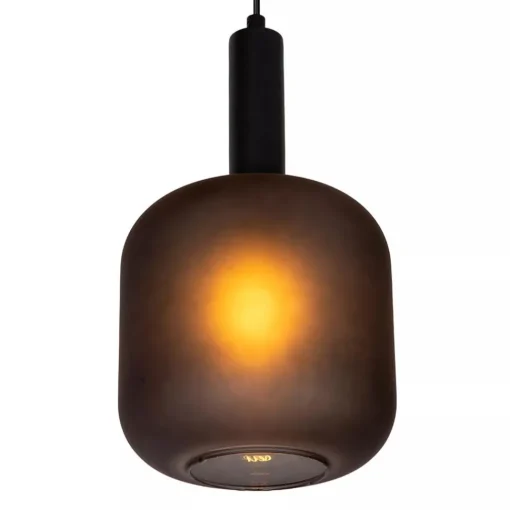 Straluma 3-Lichts ronde hanglamp mat zwarte glazen kappen> Eettafellampen|Pendel Lampen