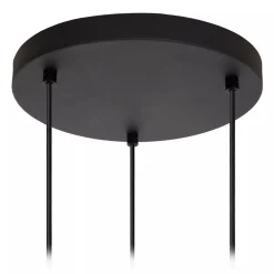 Straluma 3-Lichts ronde hanglamp mat zwarte glazen kappen></noscript> Eettafellampen|Pendel Lampen
