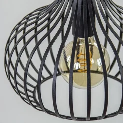 Straluma 3-Lichts ronde hanglamp met zwarte draadkappen></noscript> Draadlampen|Pendel Lampen