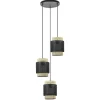 Straluma 3-Lichts ronde hanglamp zwart met webbing> Eettafellampen|Keukenverlichting