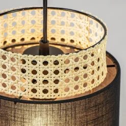 Straluma 3-Lichts ronde hanglamp zwart met webbing></noscript> Eettafellampen|Keukenverlichting