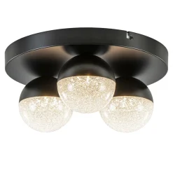 Straluma 3-Lichts ronde LED plafondlamp zwart 3-standen dimbaar> Plafondlampen|Halverlichting