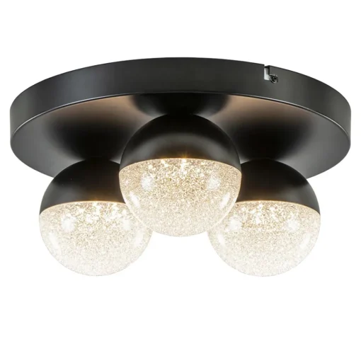 Straluma 3-Lichts ronde LED plafondlamp zwart 3-standen dimbaar> Plafondlampen|Halverlichting