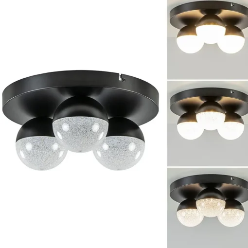 Straluma 3-Lichts ronde LED plafondlamp zwart 3-standen dimbaar> Plafondlampen|Halverlichting