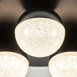 Straluma 3-Lichts ronde LED plafondlamp zwart 3-standen dimbaar></noscript> Plafondlampen|Halverlichting