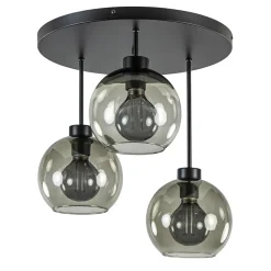 Straluma 3-Lichts ronde plafondlamp met smoke glazen bollen> Woonkamerlampen|Slaapkamerlampen