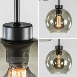 Straluma 3-Lichts ronde plafondlamp met smoke glazen bollen></noscript> Woonkamerlampen|Slaapkamerlampen