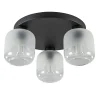 Straluma 3-Lichts ronde plafondlamp zwart met helder/mat glas> Plafondlampen|Scandinavische Verlichting