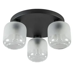 Straluma 3-Lichts ronde plafondlamp zwart met helder/mat glas> Plafondlampen|Scandinavische Verlichting