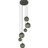 Straluma 6-Lichts vide hanglamp smoke glas met reliëf> Videverlichting|Pendel Lampen