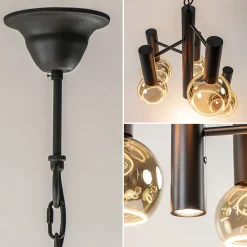 Straluma 5-Lichts vide hanglamp textured black excl lichtbronnen></noscript> Hanglampen|Videverlichting
