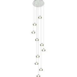 Straluma 10-Lichts videlamp chroom/smoke glas inclusief dimbaar LED> Hanglampen|Videverlichting