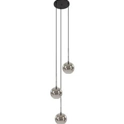 Straluma 3-Lichts videlamp smoke glas met zwart> Videverlichting|Keukenverlichting