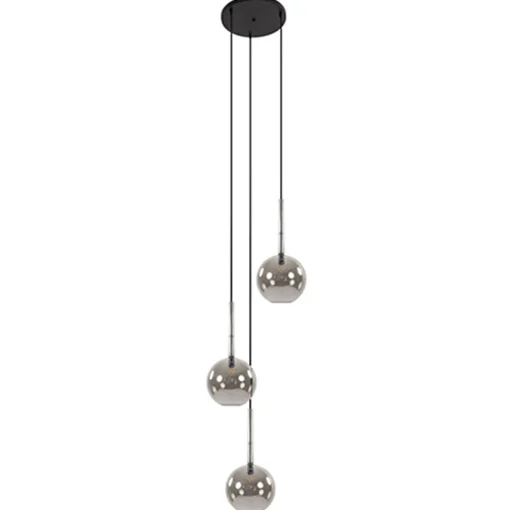 Straluma 3-Lichts videlamp smoke glas met zwart> Videverlichting|Keukenverlichting