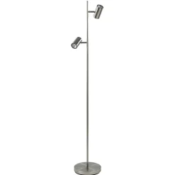 Straluma 2-Lichts vloerlamp nikkel met dimbare spots> Vloerlampen|Leeslampen