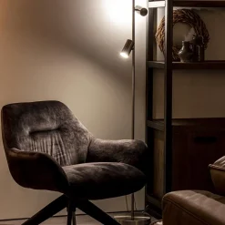 Straluma 2-Lichts vloerlamp nikkel met dimbare spots><noscript><img width=