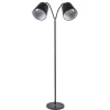 Straluma 2-Lichts vloerlamp zwart/goud met flexibele armen> Vloerlampen|Landelijke Verlichting