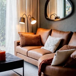 Straluma 2-Lichts vloerlamp zwart/goud met flexibele armen></noscript> Vloerlampen|Landelijke Verlichting