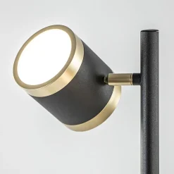 Straluma 3-Lichts vloerlamp zwart/goud met dimbare spots></noscript> Vloerlampen|Woonkamerlampen