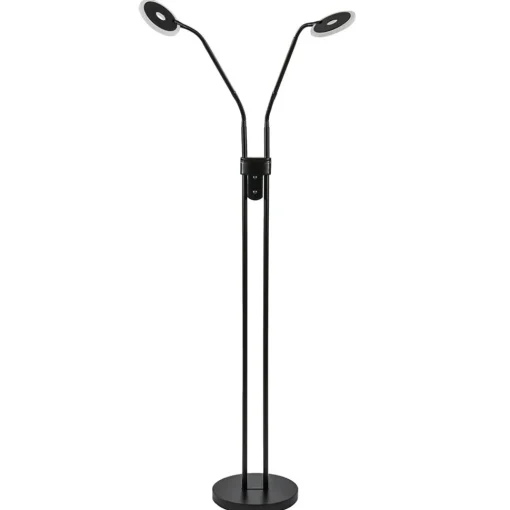 Straluma 2-Lichts vloer/leeslamp zwart met dimbaar LED> Vloerlampen|Leeslampen
