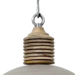 Straluma Light & Living hanglamp Avery grijs/hout> Eettafellampen|Light and Living