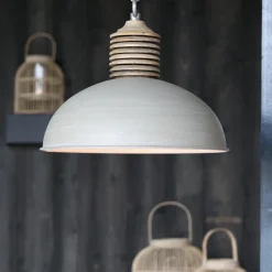 Straluma Light & Living hanglamp Avery grijs/hout></noscript> Eettafellampen|Light and Living