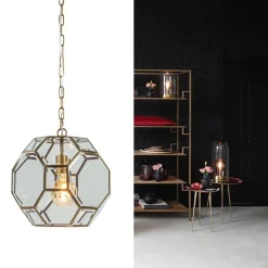 Straluma Light & Living hanglamp Lennox brons met helder glas></noscript> Light and Living|Keukenverlichting