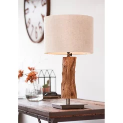 Straluma Light & Living lampvoet Siji metaal met hout></noscript> Tafellampen|Lampenvoeten