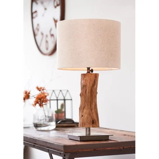Straluma Light & Living lampvoet Siji metaal met hout> Tafellampen|Lampenvoeten