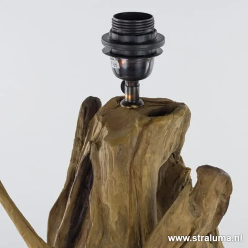 Straluma Light & Living lampvoet hout + zwart> Lampenvoeten|Light and Living