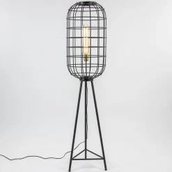 Straluma Light & Living vloerlamp Toah zwart met antiek brons> Vloerlampen|Driepoot lampen