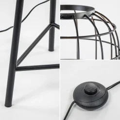 Straluma Light & Living vloerlamp Toah zwart met antiek brons></noscript> Vloerlampen|Driepoot lampen