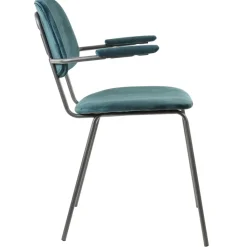 Straluma Light and Living eetkamerstoel Emma velvet petrol> Light and Living|Eetkamerstoelen