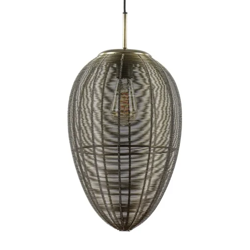 Straluma Light and Living hanglamp Yaelle antiek brons met zwart> Draadlampen|Light and Living