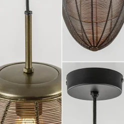 Straluma Light and Living hanglamp Yaelle antiek brons met zwart></noscript> Draadlampen|Light and Living