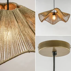 Straluma Light and Living hanglamp Fodara jute naturel></noscript> Hanglampen|Eettafellampen