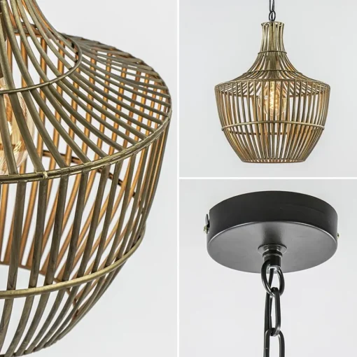 Straluma Light and Living hanglamp Stella antiek brons met zwart> Light and Living|Keukenverlichting