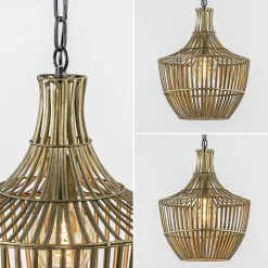 Straluma Light and Living hanglamp Stella antiek brons met zwart></noscript> Light and Living|Keukenverlichting