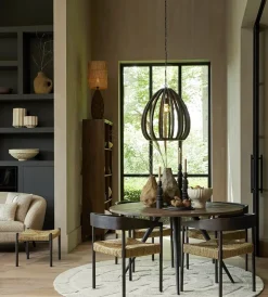 Straluma Light and Living hanglamp Barsia wood dark brown></noscript> Eettafellampen|Light and Living