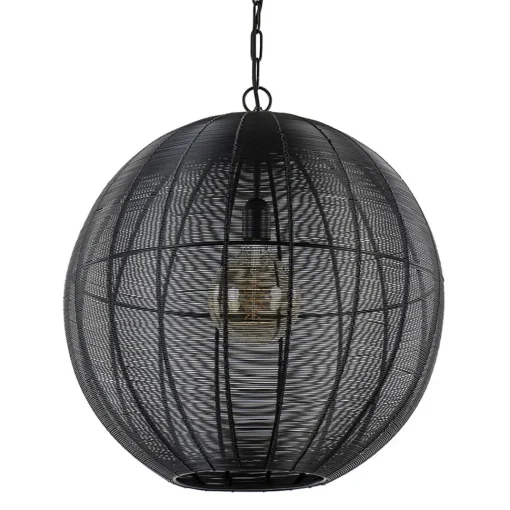 Straluma Light and Living hanglamp Amarah rond mat zwart> Eettafellampen|Draadlampen