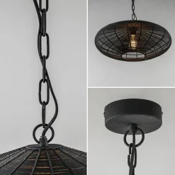 Straluma Light and Living hanglamp Bahoto mat zwart 51 cm></noscript> Hanglampen|Eettafellampen