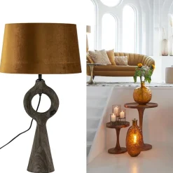 Straluma Light and Living lampvoet Sabuli donker bruin hout></noscript> Tafellampen|Lampenvoeten